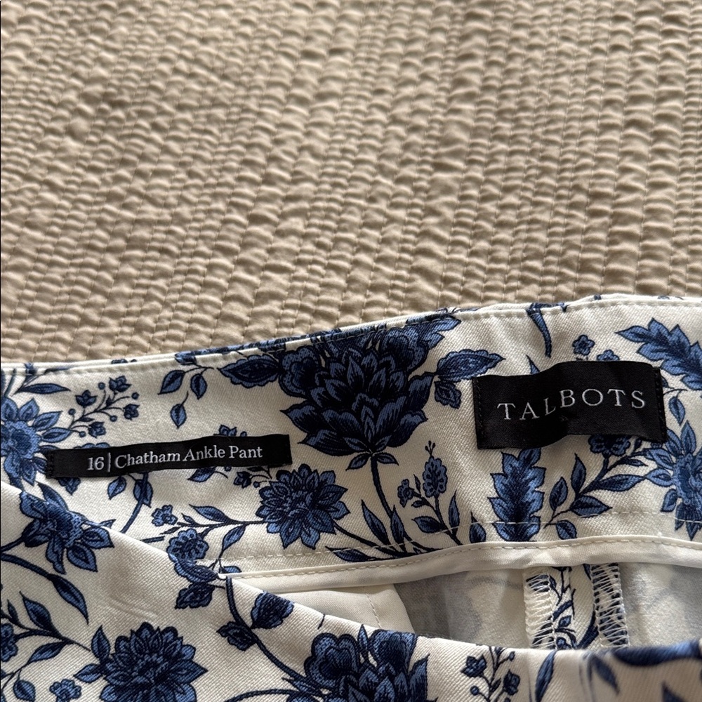 Talbots Blue Floral Women Pants - Picture 2 of 11
